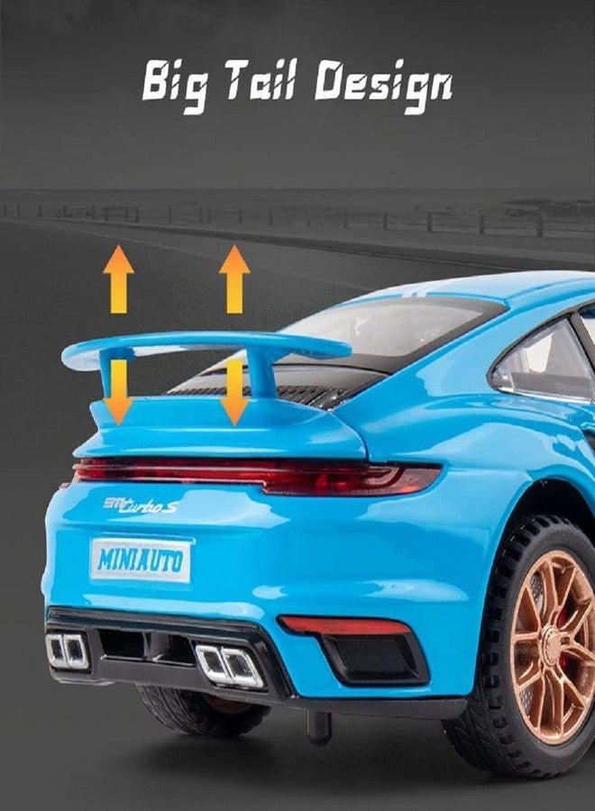 KENIRY Exclusive Alloy Metal Pull Back Die-cast Car Scale Model with Sound Light Mini Auto Toy for Kids Metal Model Toy Car with Sound and Light (1.32 Scale-Porche Turbo 911-Assorted Colour) - Image 5